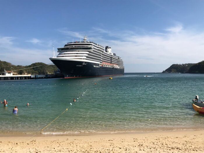 Cruise ship at Santa Cruz Huatulco Beaches Mexico