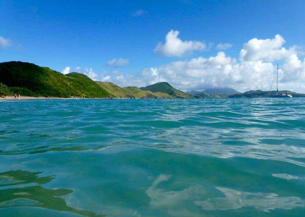 Very clean and swimmable waters at Carambola Beach Club Friar's Bay St. Kitt's