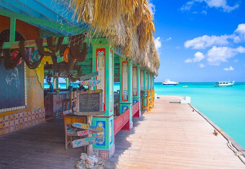 Bugaloe Bar on a Pier in Aruba