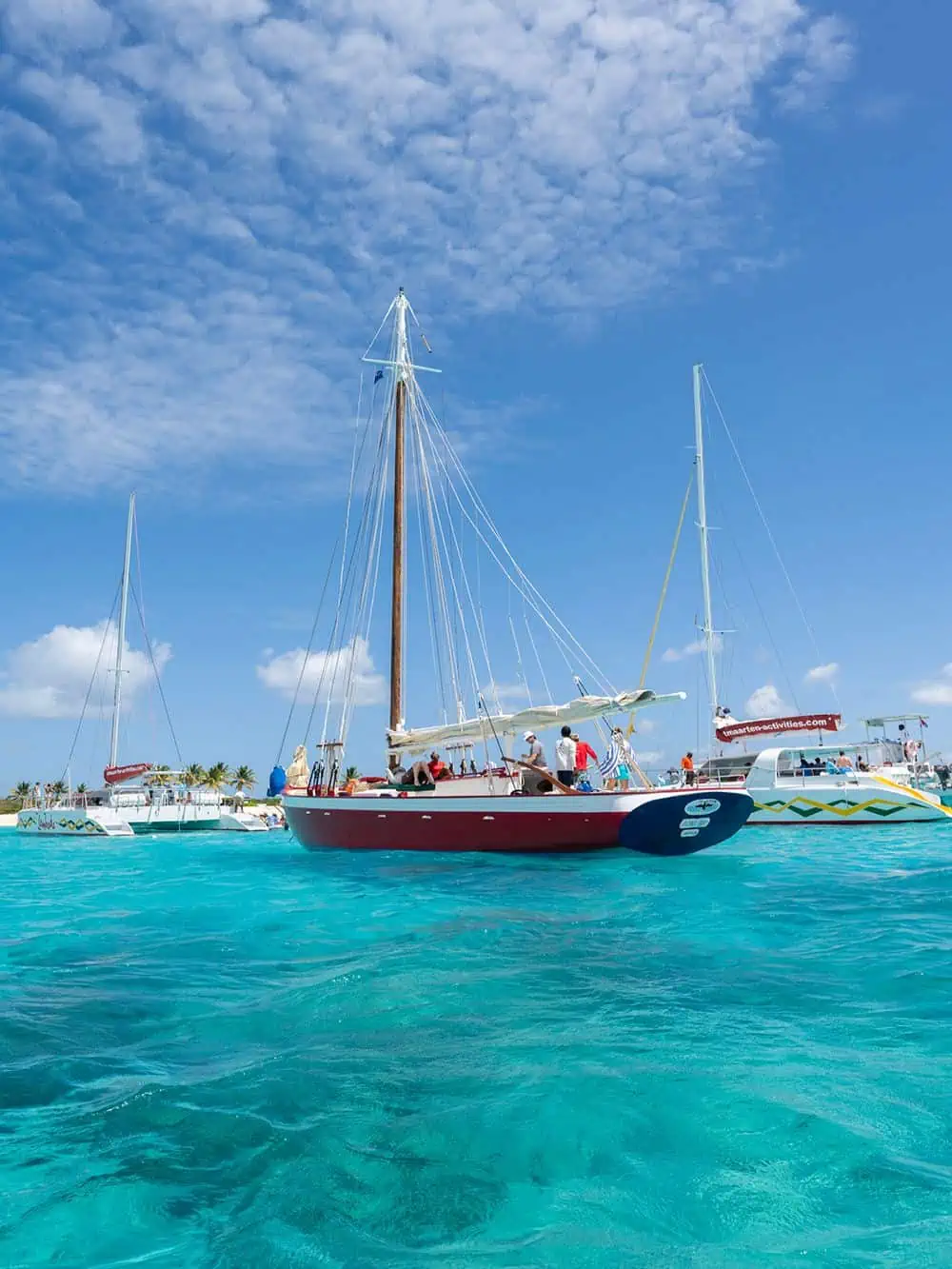 Sail boat in ocean. 