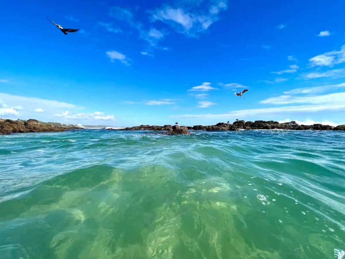 Beautiful clear waters at Agua Blanca.