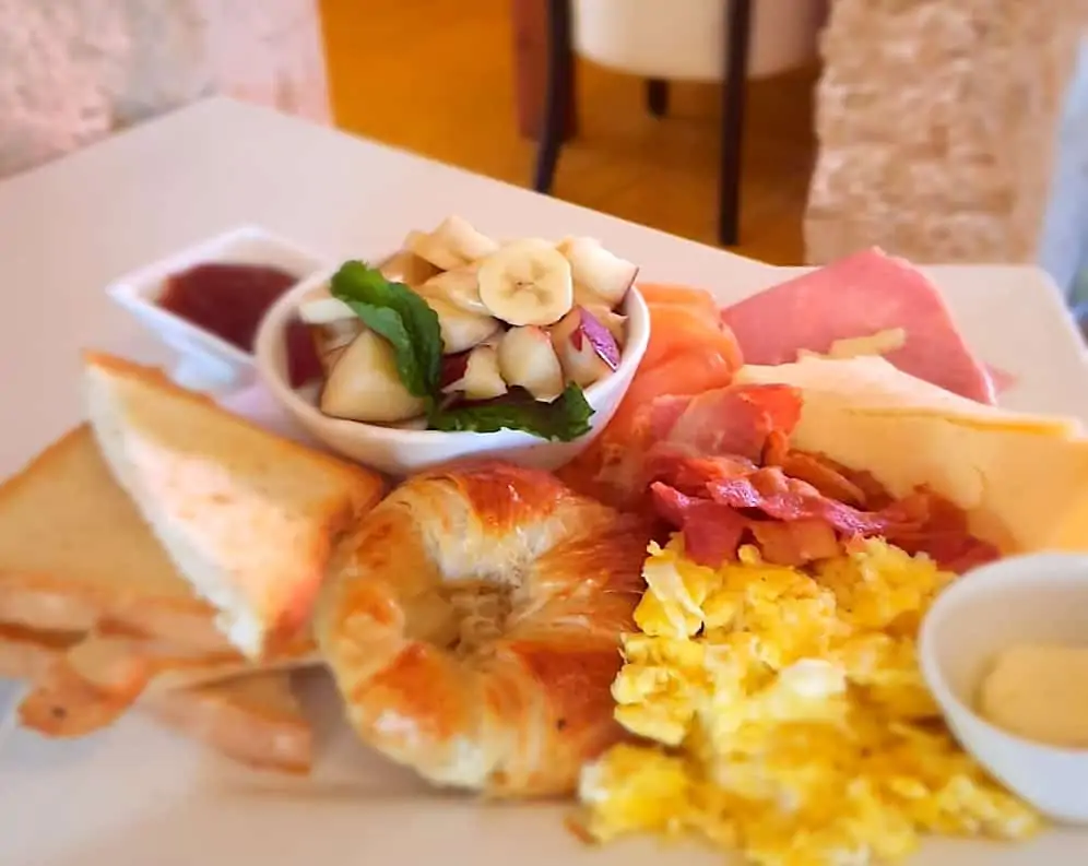 plate of croissants for breakfast in Aruba. 