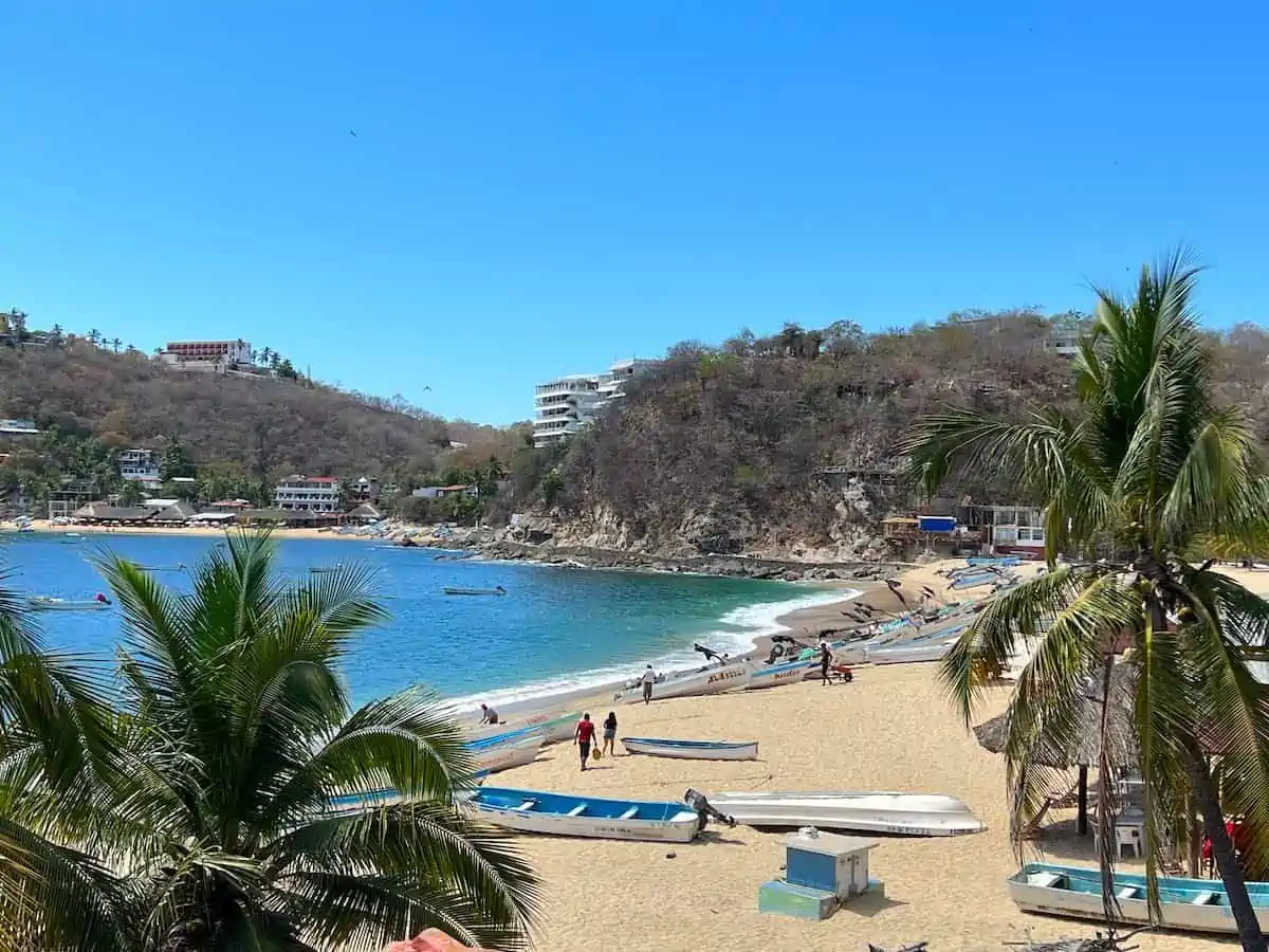 Fishing boats in Puerto Angel, Oaxaca.