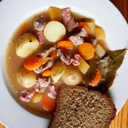 A bowl of Irealnd's national dish - Irish stew.