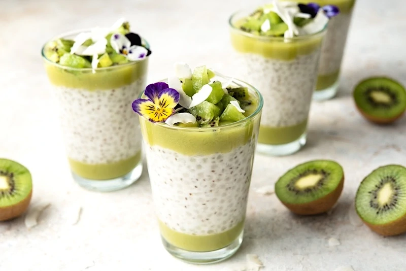 Kiwi Coconut Milk Chia Pudding