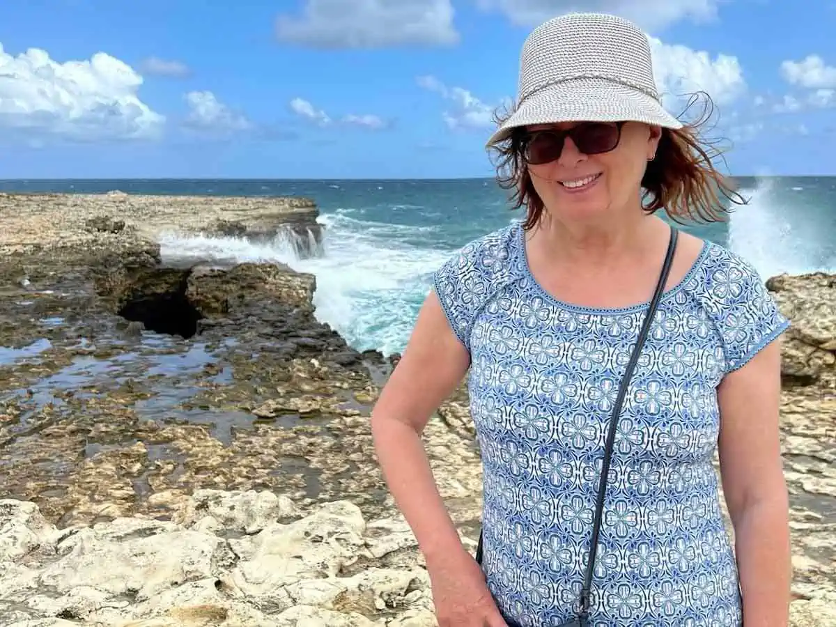 Michele Peterson at Devil's Bridge Antigua.