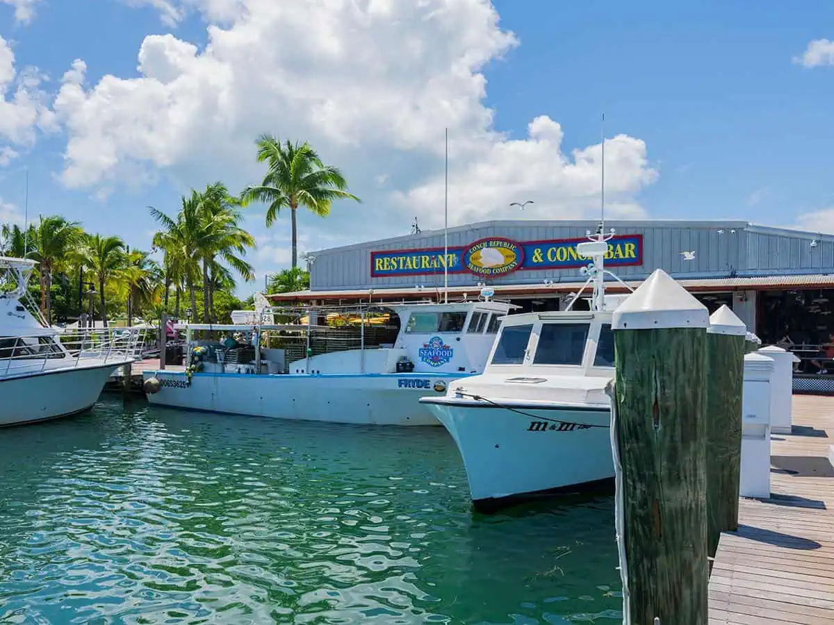 Yachts in front of Restaurant.